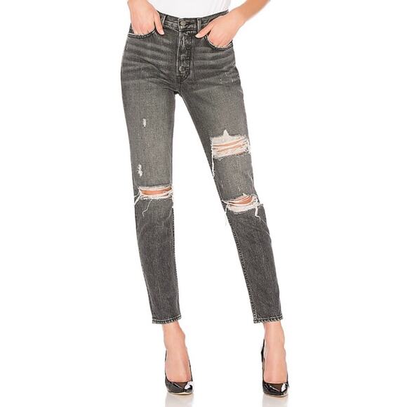 NEW GRLFRND Karolina High Rise Distressed Skinny Jeans in Flint Size 25 - Picture 1 of 6